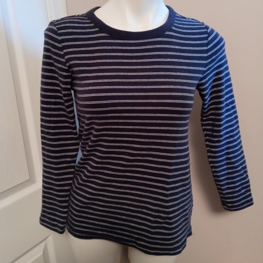 Old Navy slim fit small blue and white striped top